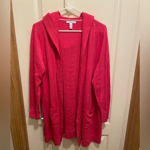 Isaac Mizrahi live! Bright pink knit cardigan